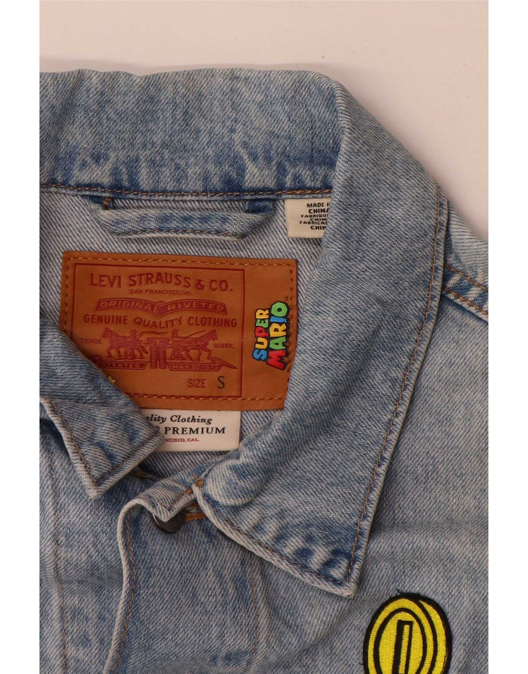Levi's Mädchen-Jeansjacke mit Grafik, Größe S, Blau, Baumwolle, 13–14 Jahre