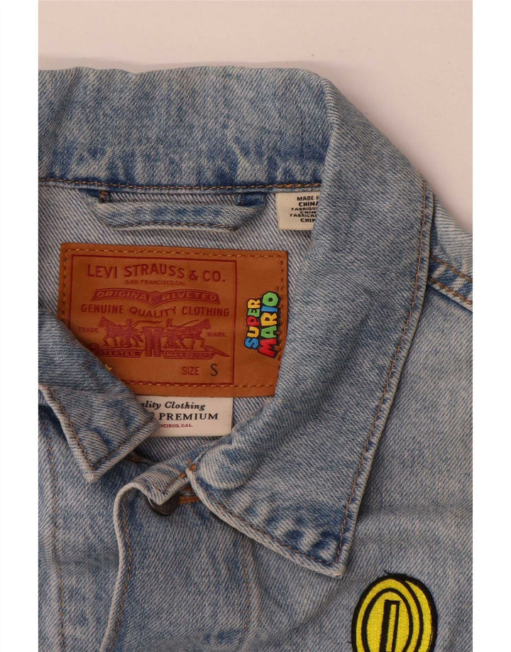 Levi's Mädchen-Jeansjacke mit Grafik, Größe S, Blau, Baumwolle, 13–14 Jahre