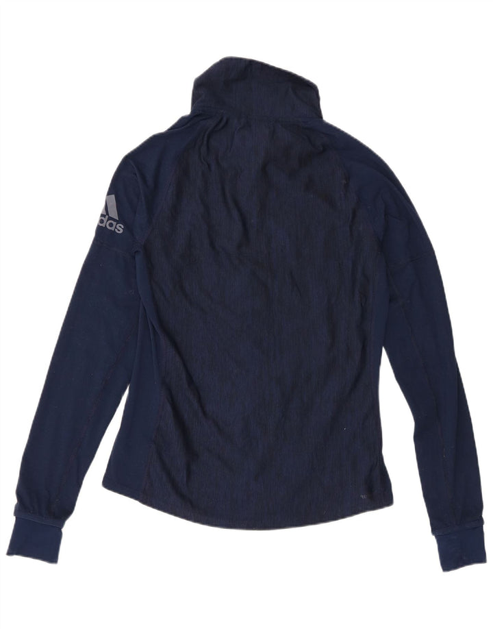 Adidas feminino gráfico pulôver treino top reino unido 8/10 pequeno azul marinho