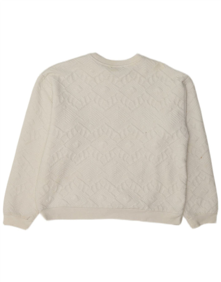 Zara Womens Relaxed Fit Sweatshirt Jumper UK 12 Medium White Geometric