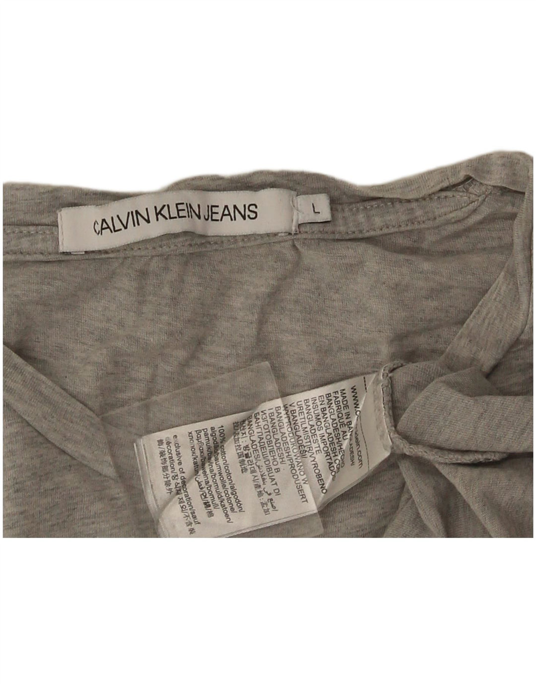 Calvin Klein Mens Graphic T-Shirt Top Large Grey Cotton