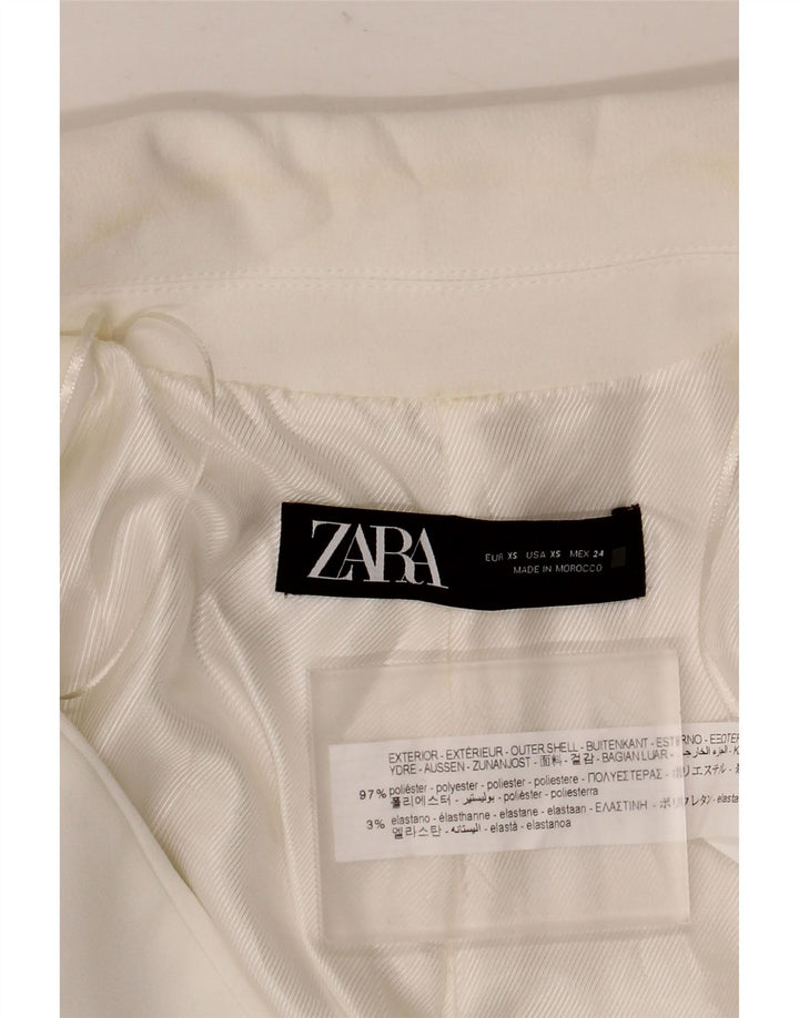 Zara Womens Open Oversized Blazer Jacket UK 6 XS White Polyester