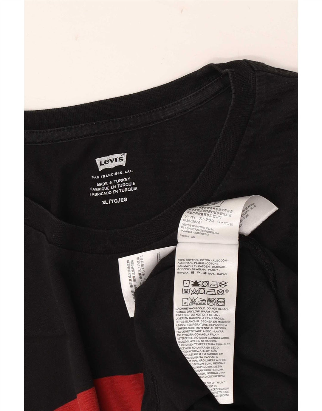 Levi's Mens Graphic T-Shirt Top XL Black Cotton