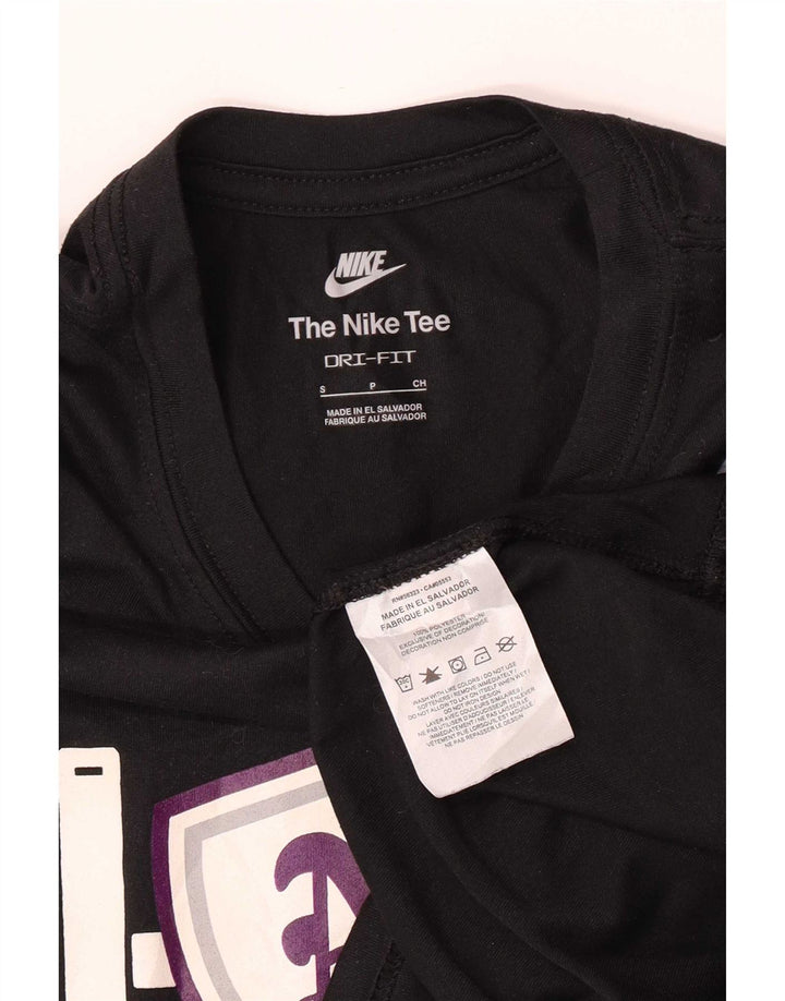 Nike Dri Fit Graphic Camiseta para hombre, talla pequeña, poliéster negro