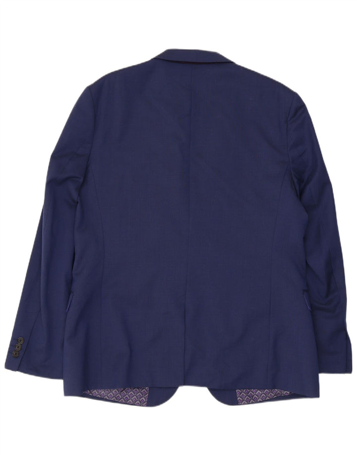 Ted Baker Mens 2 Button Blazer Jacket US 44 2XL Blue Wool