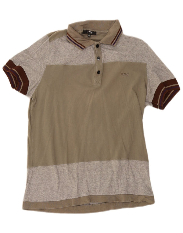 CNC Costume National Mens Polo Shirt EU 36 Small Grey Colourblock