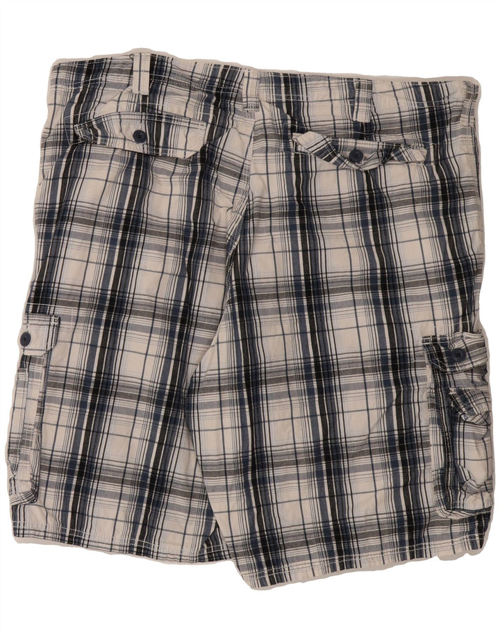 LEE Mens Cargo Shorts W42 2XL Navy Blue Check Cotton Vintage Lee and Second-Hand Lee from Messina Hembry 