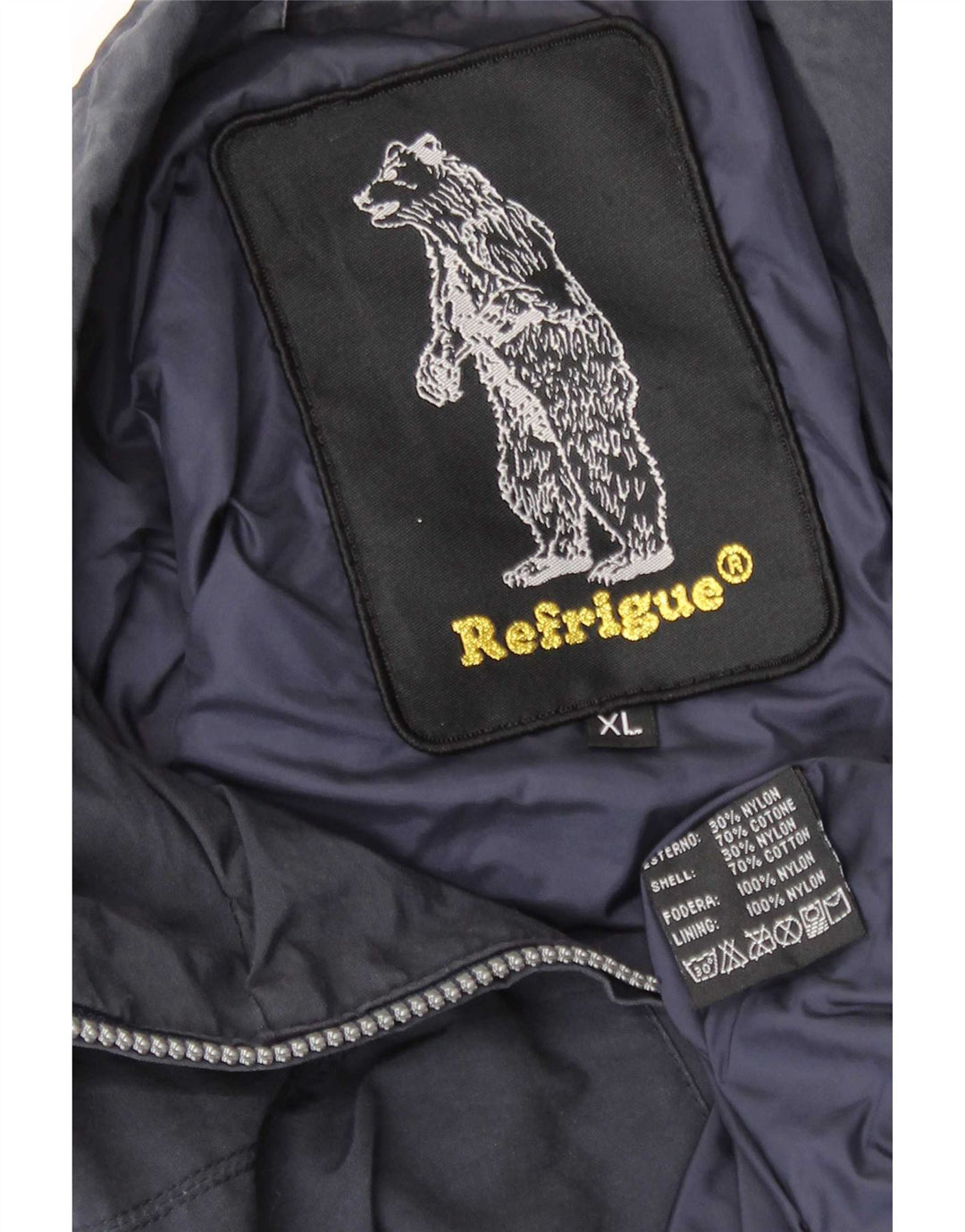 Refrigue Herre Bomber Jacket UK 42 XL Navy Blue Nylon