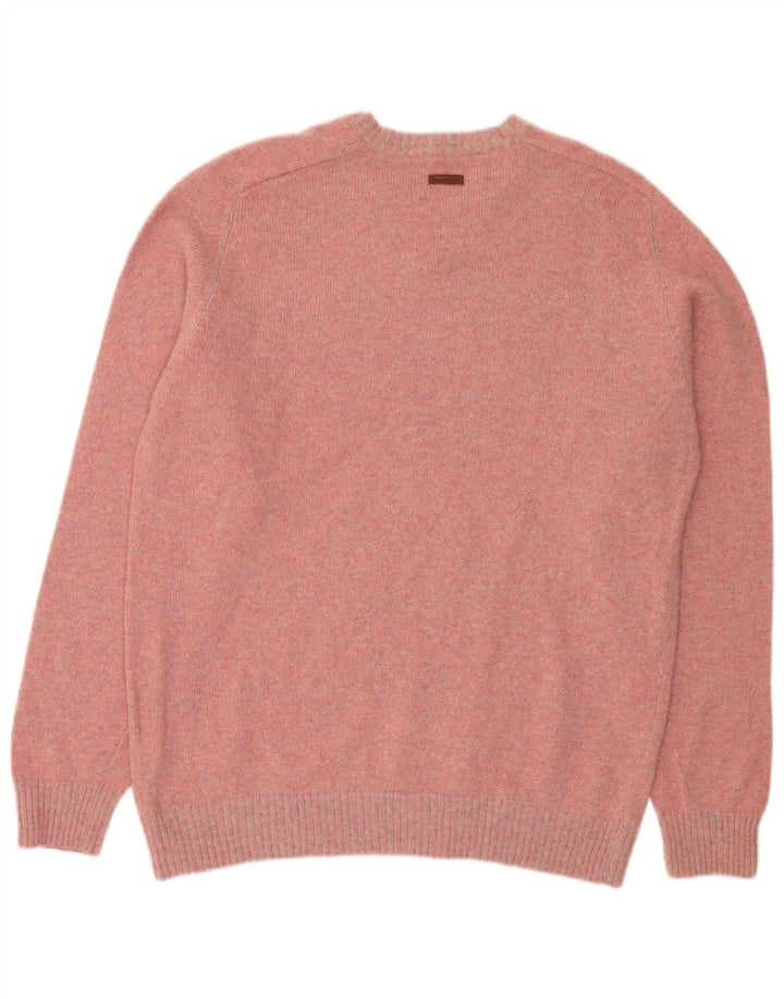 Marlboro Classics Herren-Pullover mit V-Ausschnitt, 2XL, rosa Wolle
