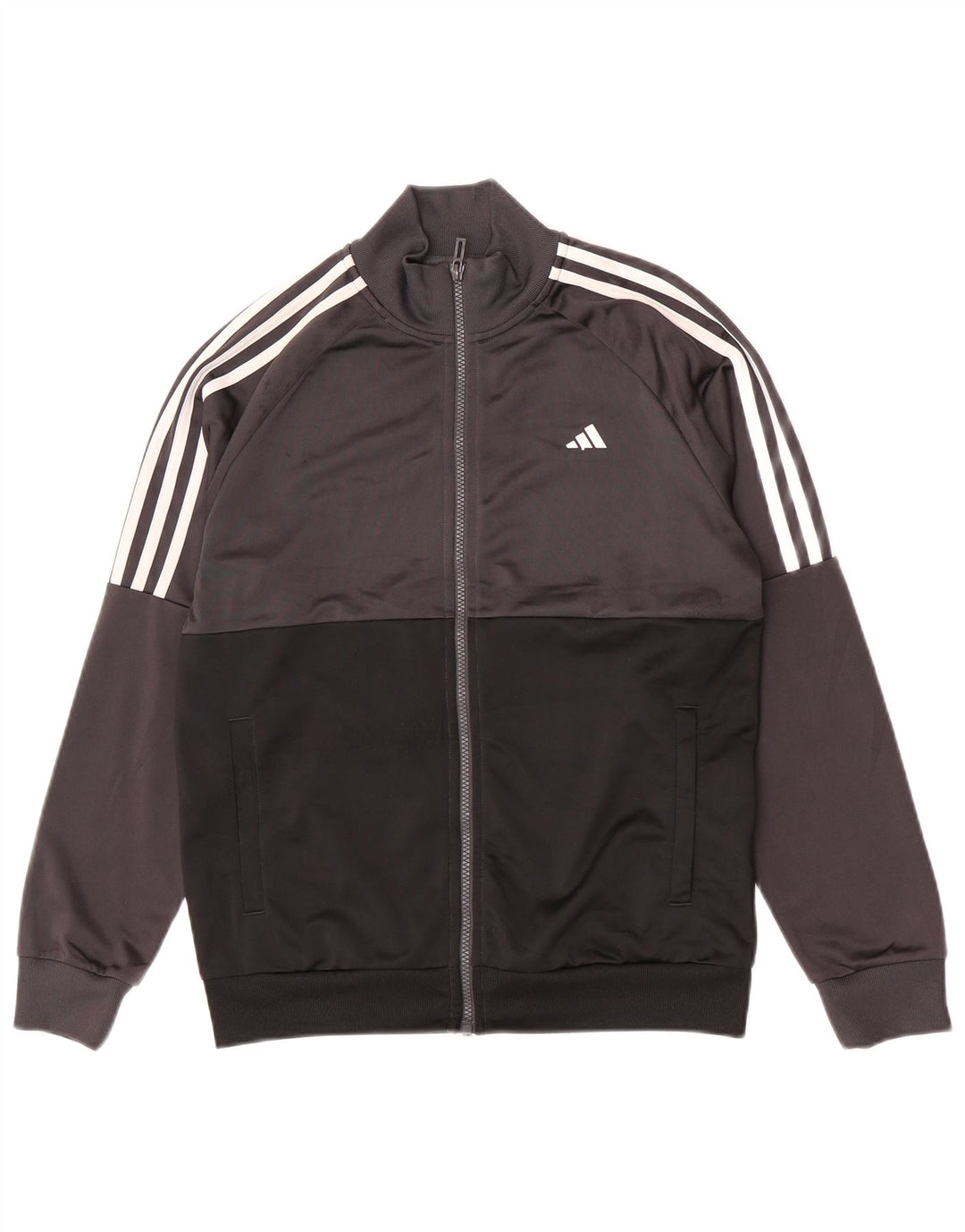 Adidas Boys Tracksuit Top Jacket 13-14 Years Grey Colourblock Polyester