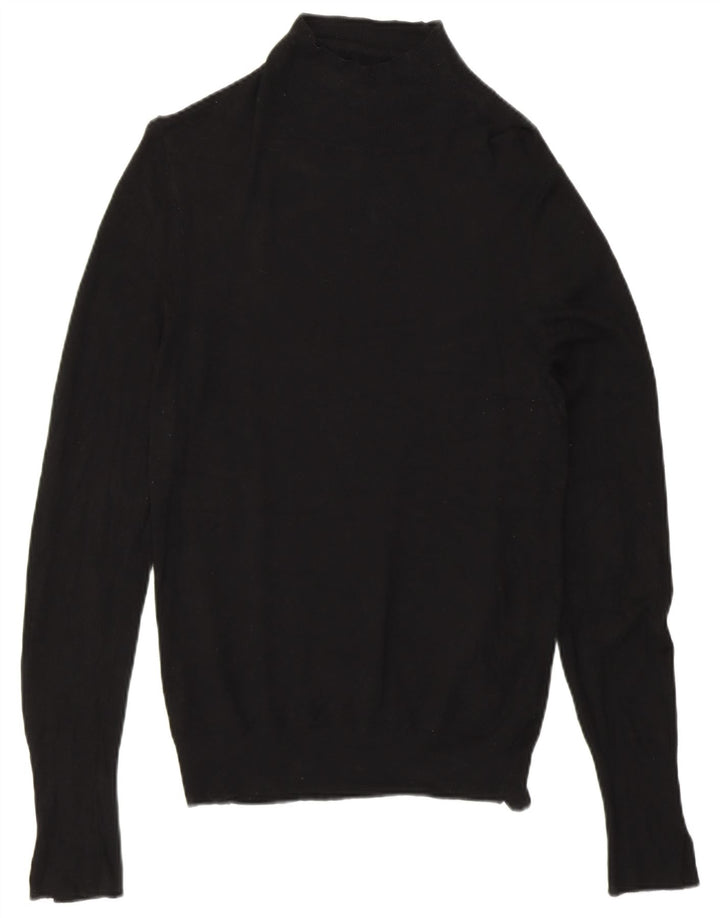 Zara Womens Turtle Neck Jumper Sweater UK 14 Medium Black Viscose