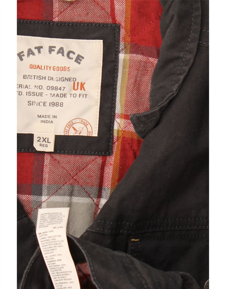 FAT FACE Herren Bomberjacke UK 44 2XL Schwarze Baumwolle