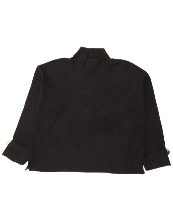 Damski top oversize Zara z długim rękawem, UK 14, średni czarny, bawełniany