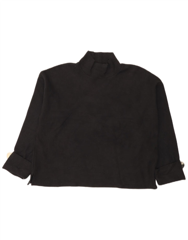 Zara Womens Oversized Top Long Sleeve UK 14 Medium Black Cotton
