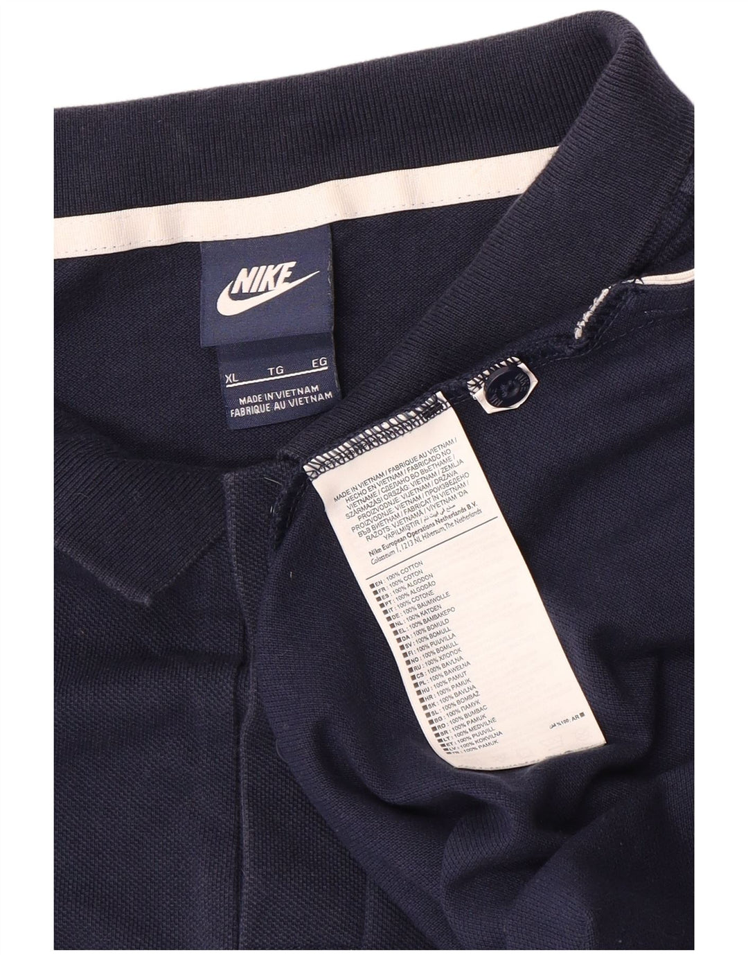 NIKE Mens Polo Shirt XL Navy Blue Cotton