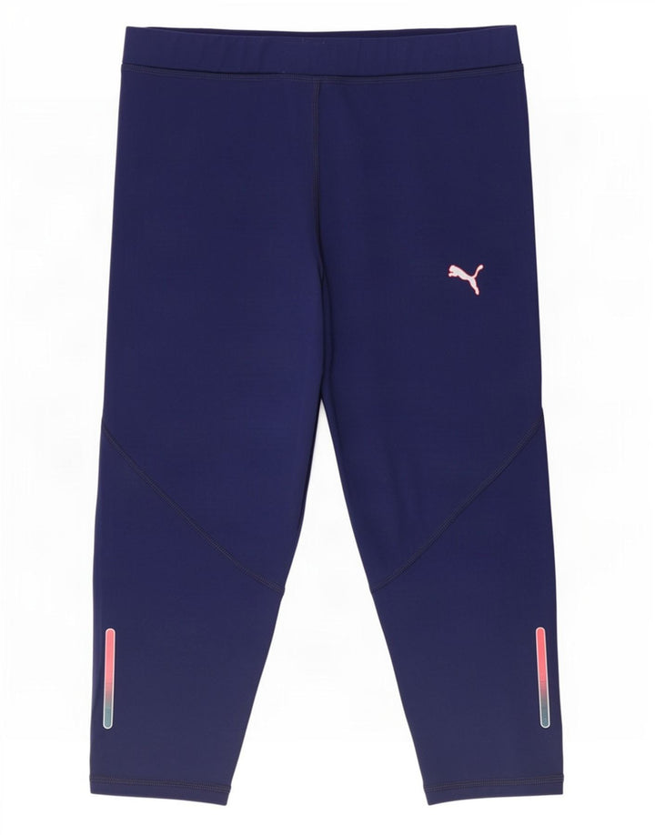 Leggings Capri da donna Puma UK 10 Small poliestere blu navy