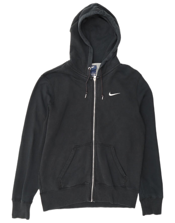 Felpa con cappuccio e zip Nike da uomo in cotone nero medio
