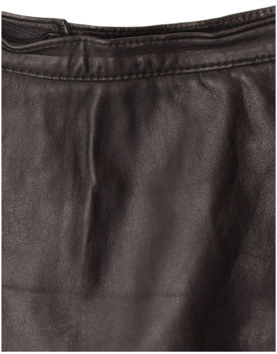 VINTAGE Womens Leather Skirt W24 XS Black
