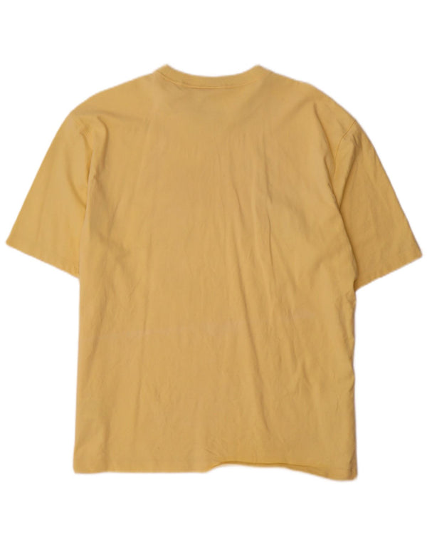 Adidas Dame Oversized grafisk T-shirt top UK 12/14 Medium Gul Bomuld