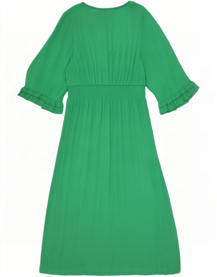 Scotch & Soda Womens 3/4 Sleeve Maxi Dress UK 14 Medium Green Polyester
