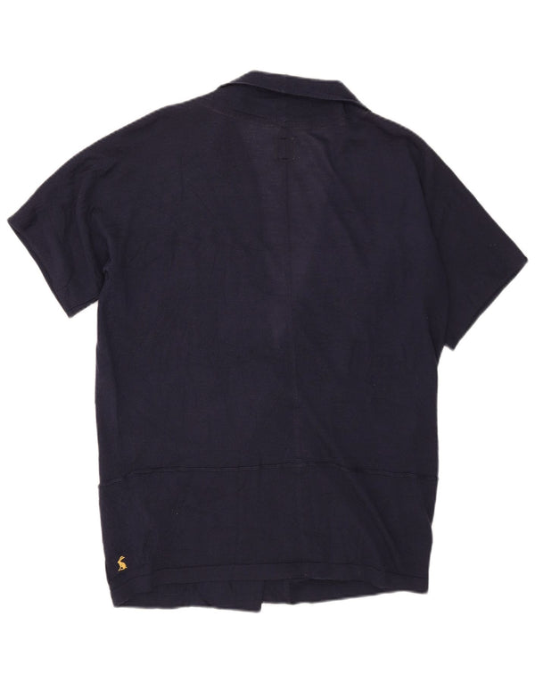 Joules Womens Oversized Short Sleeve Cardigan Sweater UK 10 Small Navy Blue