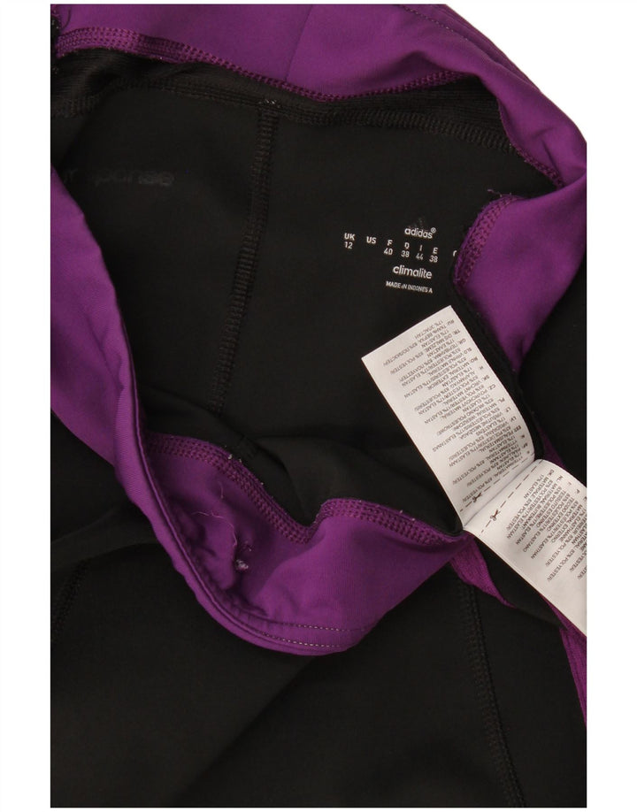 Adidas Womens Climalite Capri Leggings UK 12 Medium Black Colourblock