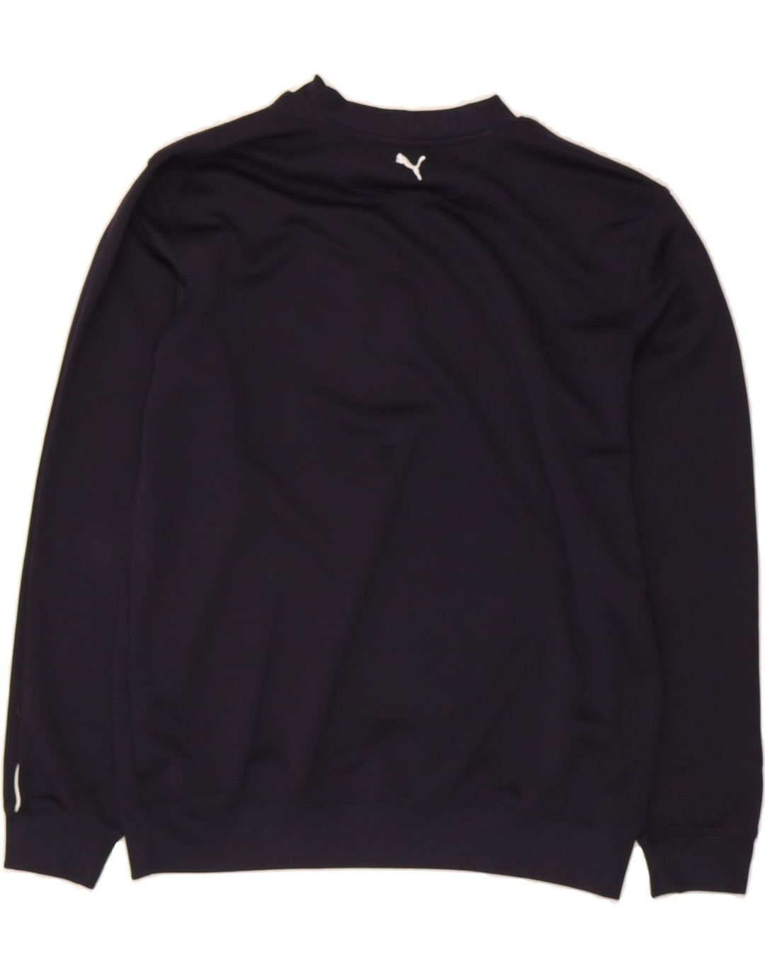 PUMA Mens Graphic Sweatshirt Jumper Large Navy Blue Polyester Vintage Puma and Second-Hand Puma from Messina Hembry 