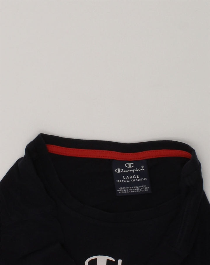 CHAMPION Boys Athletic Dept Graphic T-Shirt Top 11-12 Years Large Navy Blue | Vintage Champion | Thrift | Second-Hand Champion | Used Clothing | Messina Hembry 