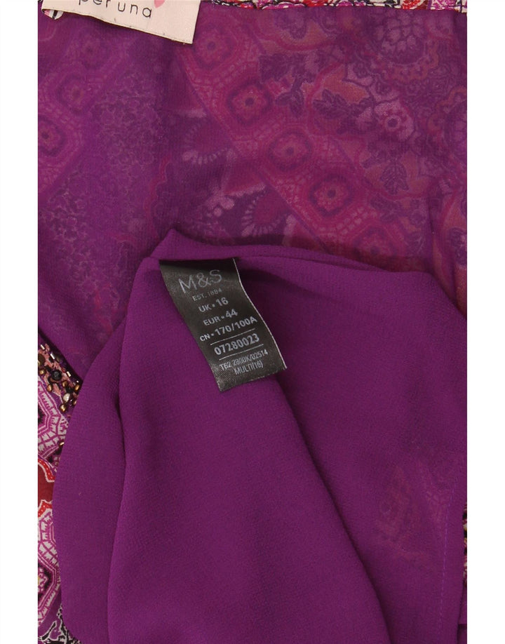 Marks & Spencer Solkjole til kvinder UK 16 Stor flerfarvet blomsterpolyester