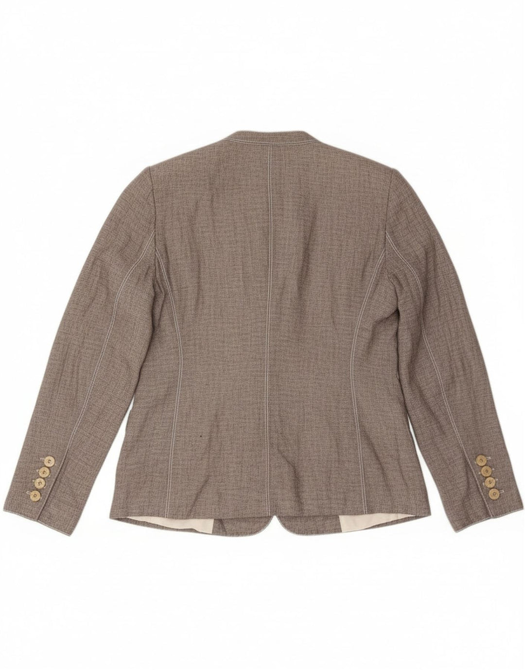Giacca blazer a 2 bottoni da donna Armani Collezioni IT 46 grande lino grigio