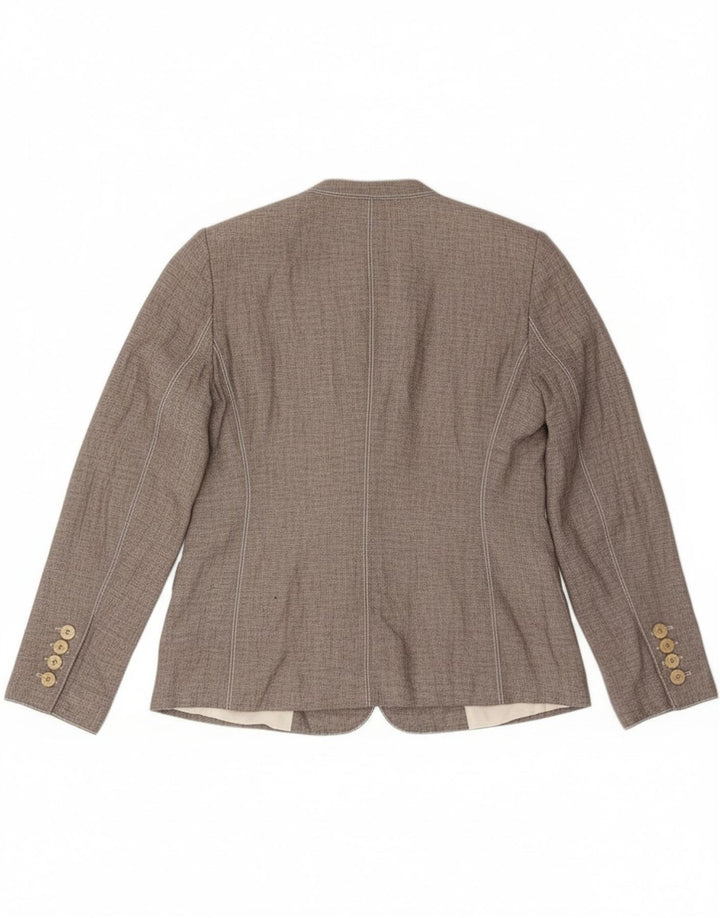 Giacca blazer a 2 bottoni da donna Armani Collezioni IT 46 grande lino grigio