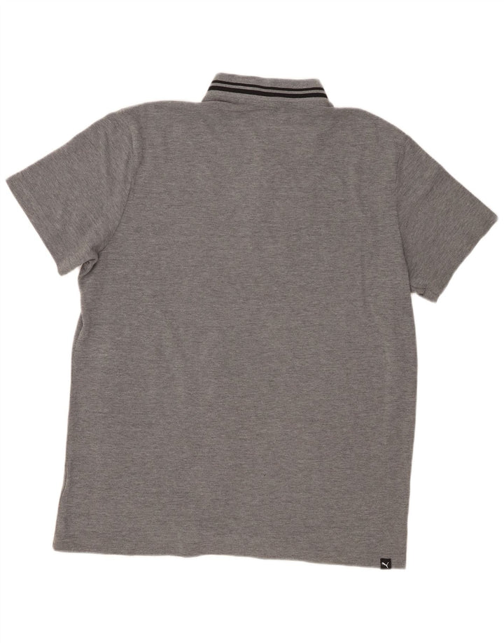 Puma Mens Graphic Polo Shirt Large Grey