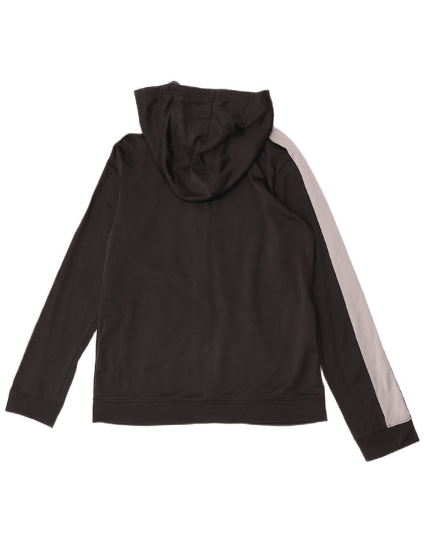 Under Armour Boys Zip Hoodie Sweater 13-14 Years XL Black Colourblock