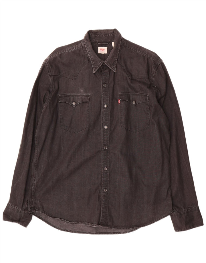 Levi's Mens Denim Shirt XL Black Cotton