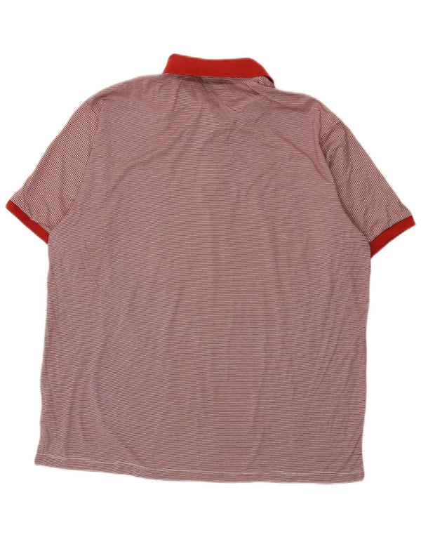 Carrera Mens Polo Shirt 3XL Red Striped Cotton