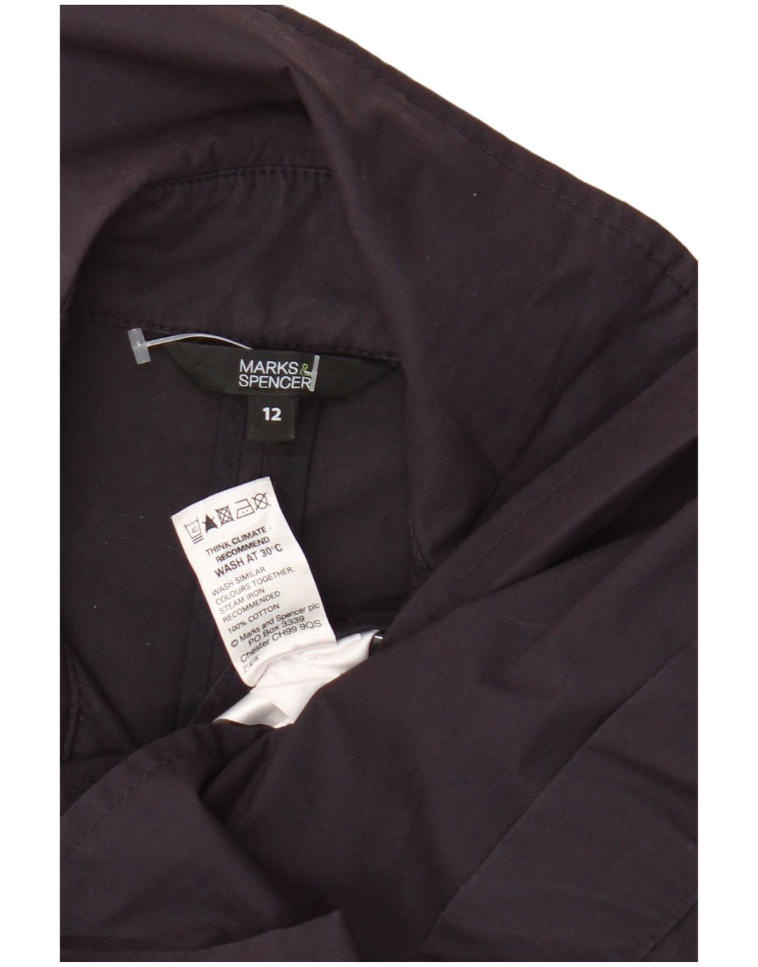 Marks & Spencer Womens Trench Coat UK 12 Medium Purple Cotton