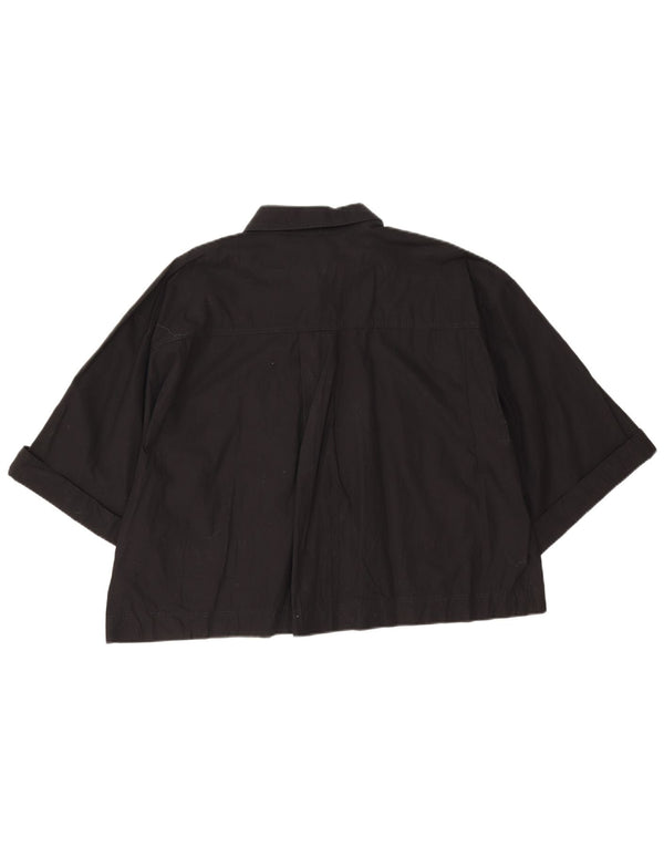 Zara női Crop rövid ujjú ing UK 18 XL fekete