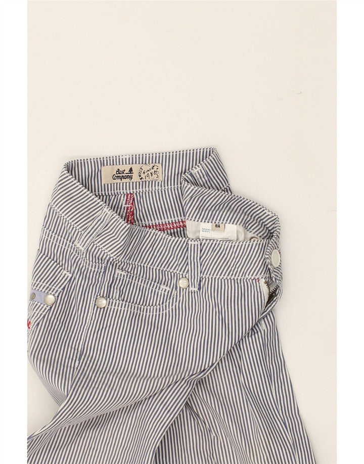 BEST COMPANY Boys Slim Capri Trousers 7-8 Years W24 L14  Blue Striped | Vintage Best Company | Thrift | Second-Hand Best Company | Used Clothing | Messina Hembry 