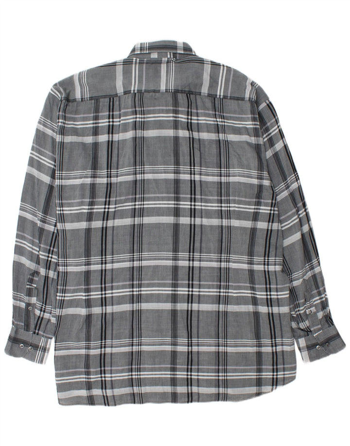 Paul & Shark Mens Shirt 2XL Grey Plaid Cotton