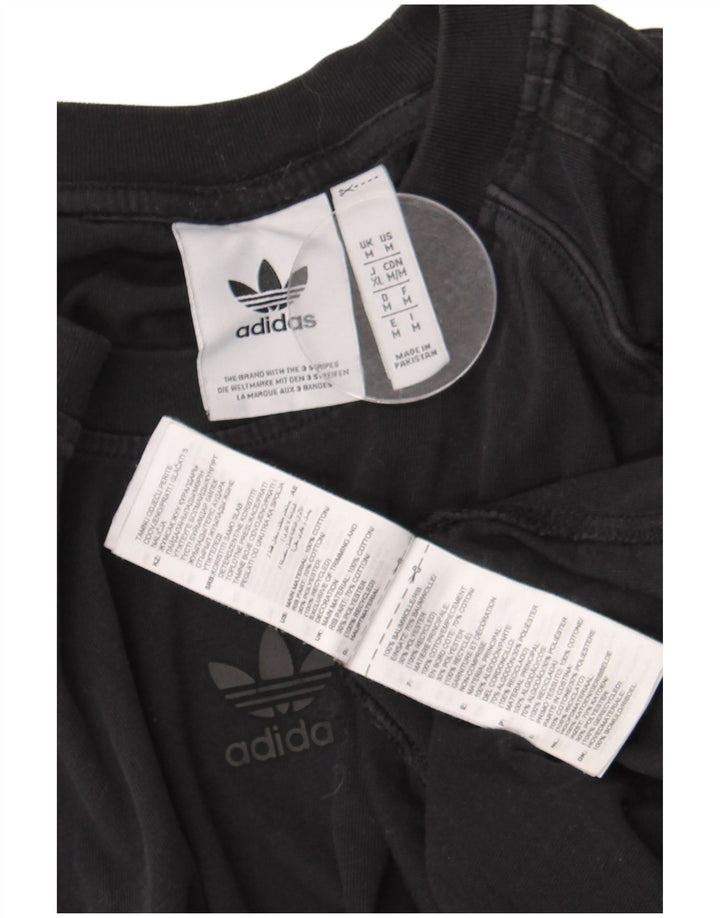 Adidas Mens T-Shirt Top Medium Black Cotton