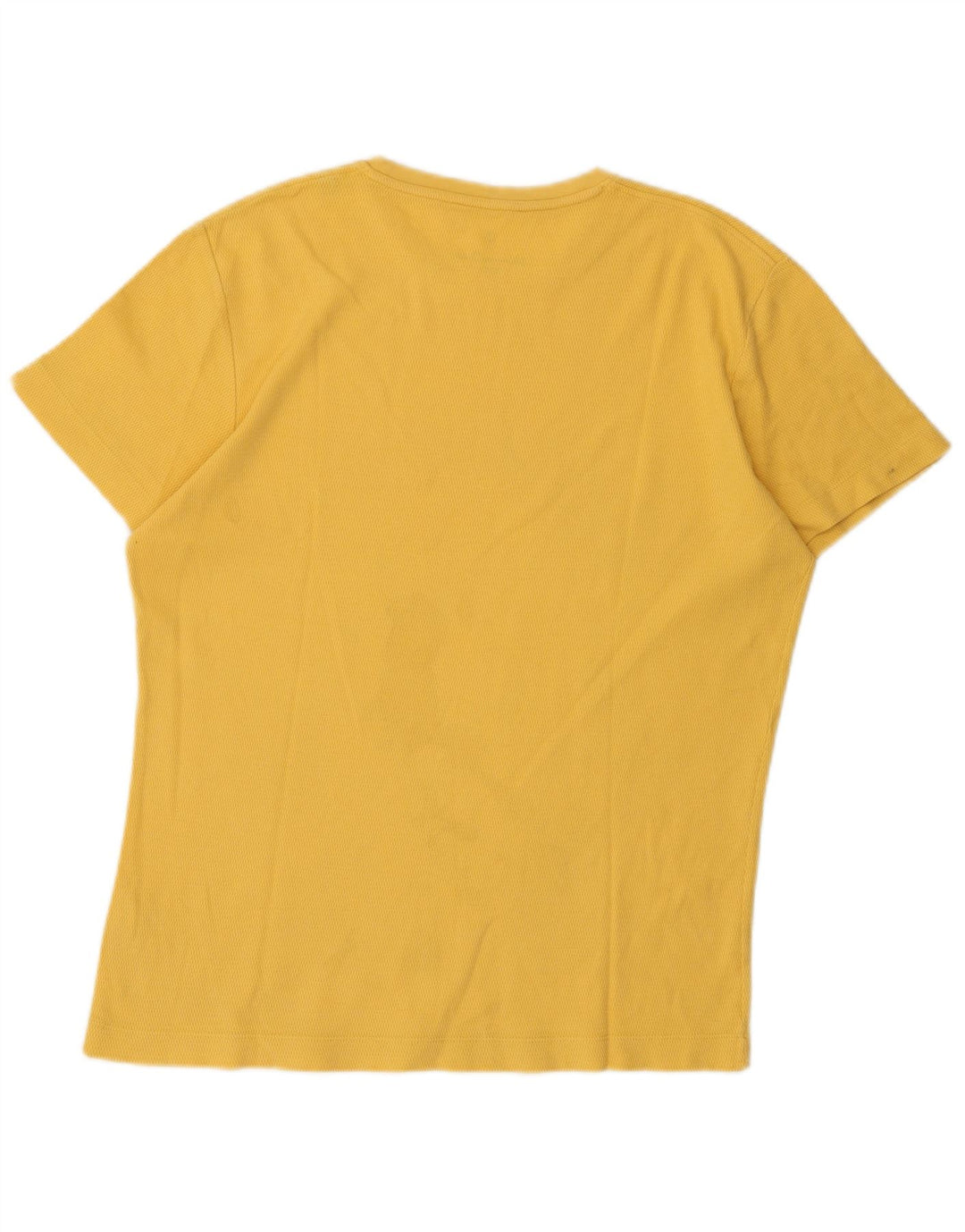 Massimo Dutti Mens Regular Fit T-Shirt Top Medium Yellow Cotton