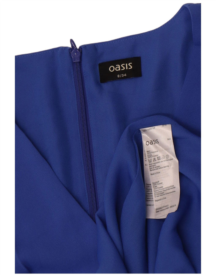 Oasis Womens 3/4-ærmet kappekjole UK 8 Small Blue Polyester