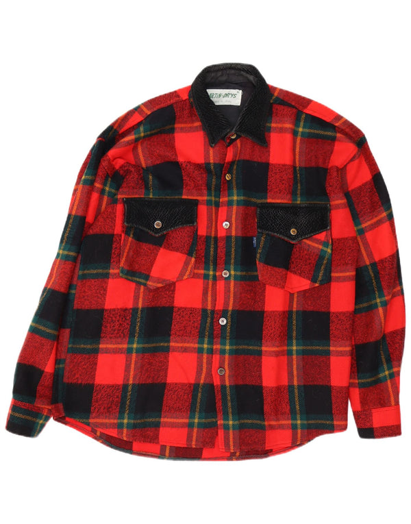 Camicia vintage da uomo in flanella XL a quadri rossi