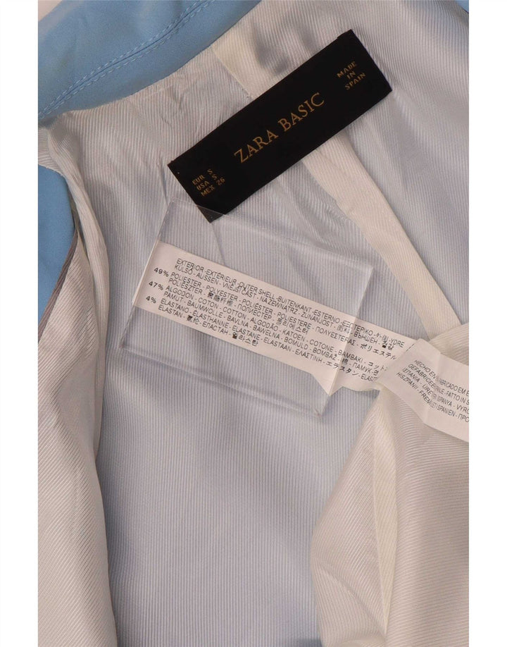 Zara Γυναικείο Μπουφάν 1 Κουμπί Blazer UK 10 Small Blue Polyester