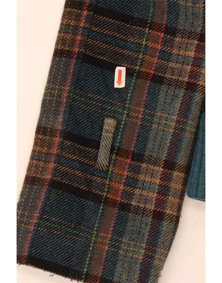 Giubbotto Bomber Militare Donna Benetton IT 46 Large Green Check Lana