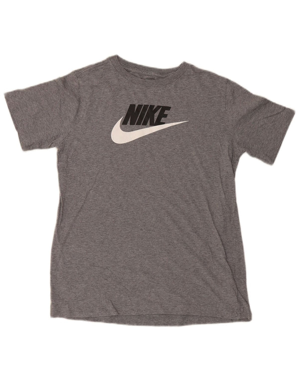 T-shirt grafica da ragazzo Nike Top 13-14 anni XL in cotone grigio