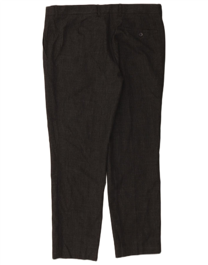 Marks & Spencer Mens Slim Suit Trousers W36 L29 Grey Polyester