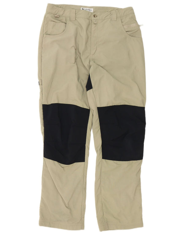 Columbia Mens Straight Cargo Trousers W34 L30 Beige Colourblock Nylon