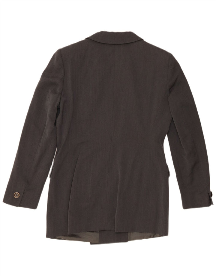 Marella Damen Zweireiher-Blazerjacke UK 14 Mittelgrau Cupro