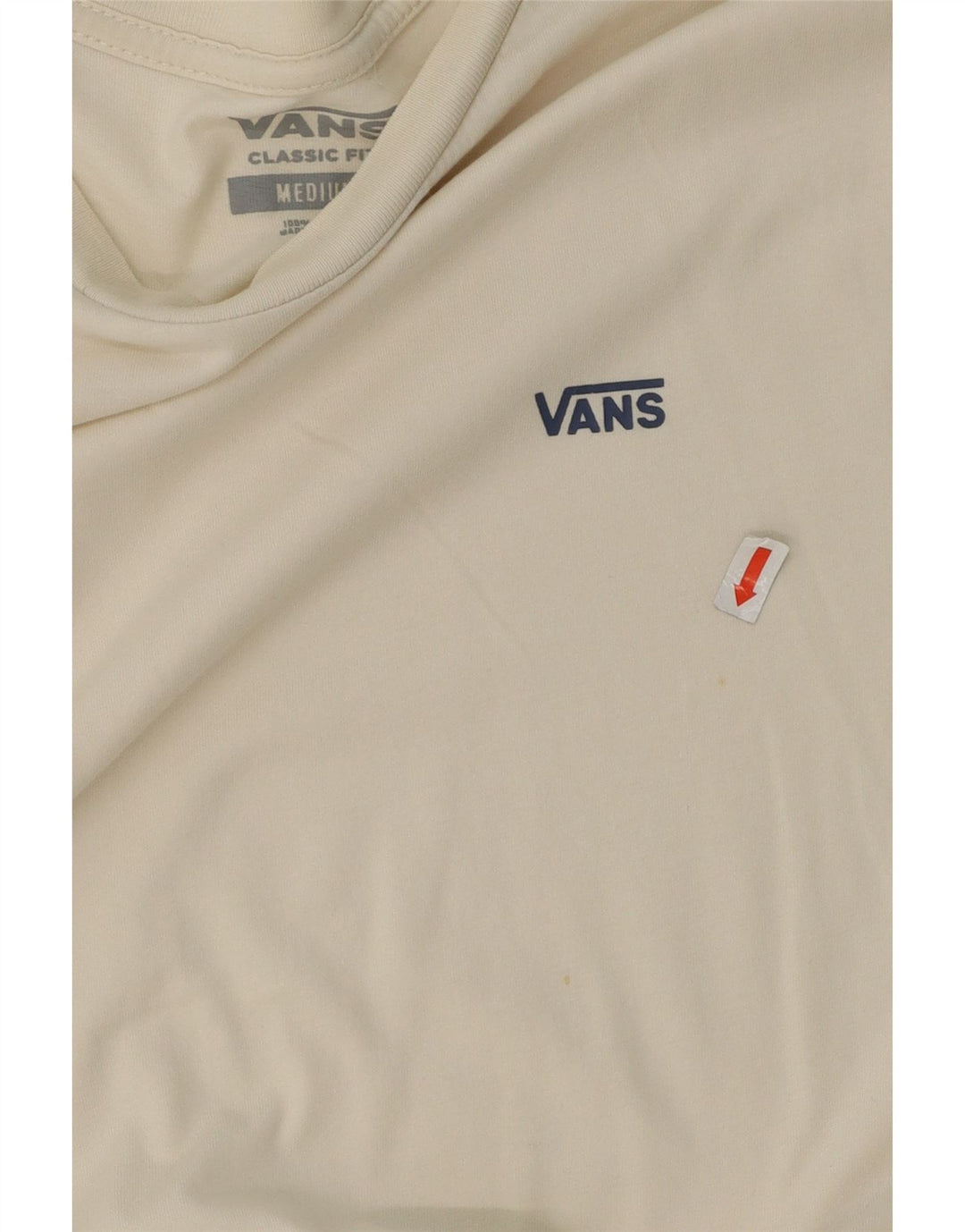 VANS Mens Classic Fit T-Shirt Top Medium Off White Cotton Vintage Vans and Second-Hand Vans from Messina Hembry 
